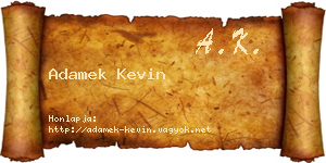 Adamek Kevin névjegykártya